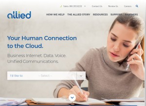 How alliedtelecom.net looks like on a tablet such as an iPad.