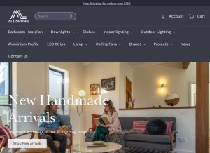 How allighting.com.au looks like on a tablet such as an iPad.