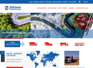 How allisontransmission.com looks like on a tablet such as an iPad.