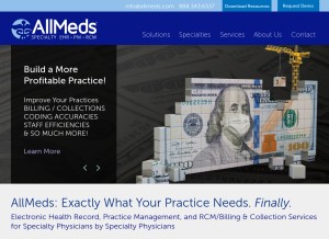 How allmeds.com looks like on a tablet such as an iPad.