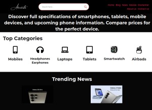 How allmobiles4u.com looks like on a tablet such as an iPad.