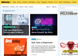 How allnurses.com looks like on a tablet such as an iPad.