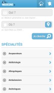 How allo-medecins.fr looks like on a mobile device such as an iPhone.