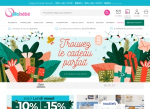 How allobebe.fr looks like on a tablet such as an iPad.