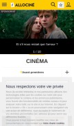 How allocine.net looks like on a mobile device such as an iPhone.