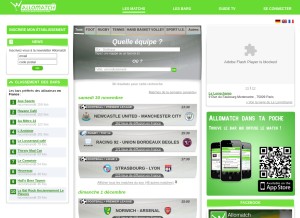 How allomatch.com looks like on a tablet such as an iPad.