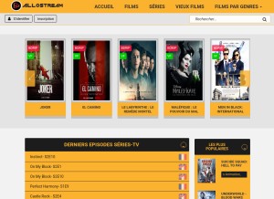 How allostream.ws looks like on a tablet such as an iPad.