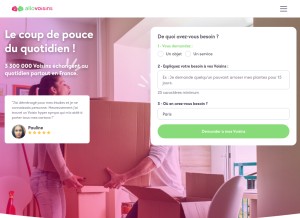 How allovoisins.com looks like on a tablet such as an iPad.