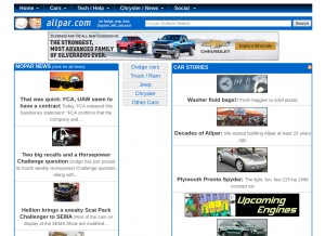 How allpar.com looks like on a tablet such as an iPad.