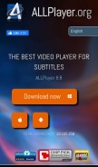 How allplayer.org looks like on a mobile device such as an iPhone.