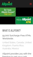 How allpointnetwork.com looks like on a mobile device such as an iPhone.