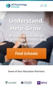 How allpsychologyschools.com looks like on a mobile device such as an iPhone.
