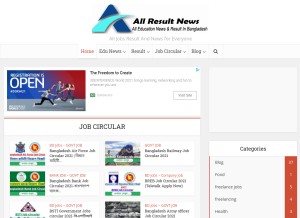 How allresultnews.com looks like on a tablet such as an iPad.