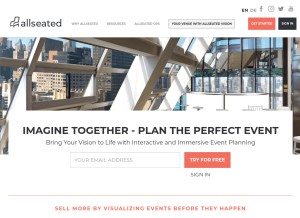 How allseated.com looks like on a tablet such as an iPad.