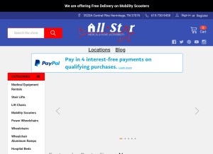 How allstarmedicalllc.com looks like on a tablet such as an iPad.