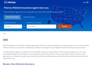 How allstateagencies.com looks like on a tablet such as an iPad.
