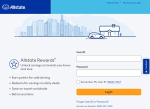 How allstaterewards.com looks like on a tablet such as an iPad.