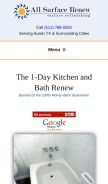 How allsurfacerenew.com looks like on a mobile device such as an iPhone.