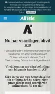 How alltele.se looks like on a mobile device such as an iPhone.
