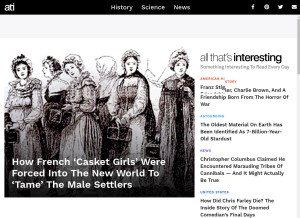 How allthatsinteresting.com looks like on a tablet such as an iPad.