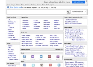 How alltheinternet.com looks like on a tablet such as an iPad.
