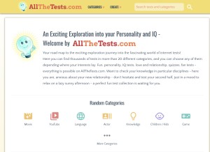 How allthetests.com looks like on a tablet such as an iPad.