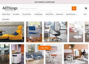 How allthingschairs.com looks like on a tablet such as an iPad.