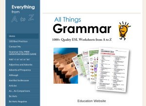How allthingsgrammar.com looks like on a tablet such as an iPad.