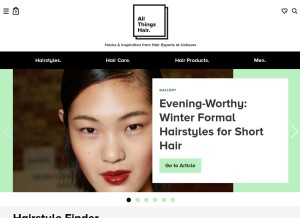 How allthingshair.com looks like on a tablet such as an iPad.