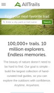 How alltrails.com looks like on a mobile device such as an iPhone.