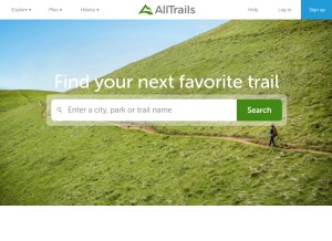 How alltrails.com looks like on a tablet such as an iPad.