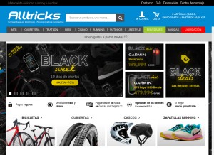 How alltricks.es looks like on a tablet such as an iPad.
