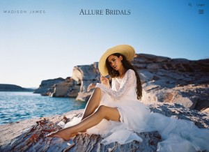 How allurebridals.com looks like on a tablet such as an iPad.