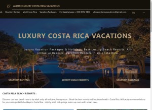 How allurecostaricavacations.com looks like on a tablet such as an iPad.