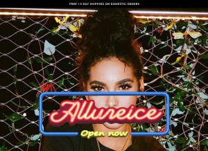 How allureice.com looks like on a tablet such as an iPad.