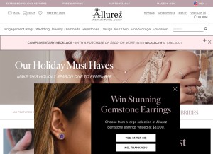 How allurez.com looks like on a tablet such as an iPad.