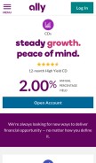 How ally.com looks like on a mobile device such as an iPhone.