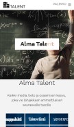 How almatalent.fi looks like on a mobile device such as an iPhone.