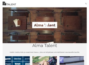 How almatalent.fi looks like on a tablet such as an iPad.