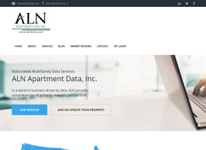 How alndata.com looks like on a tablet such as an iPad.