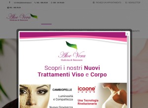 How aloeverasas.it looks like on a tablet such as an iPad.