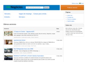 How alonegocio.net.br looks like on a tablet such as an iPad.