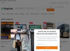 How alonegocios.com looks like on a tablet such as an iPad.