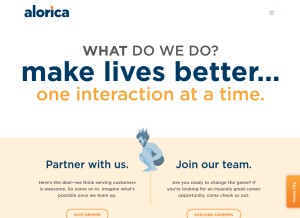 How alorica.com looks like on a tablet such as an iPad.