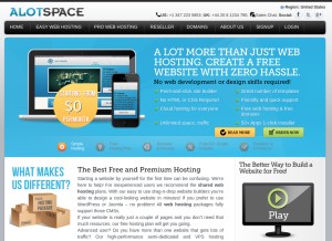 How alotspace.com looks like on a tablet such as an iPad.