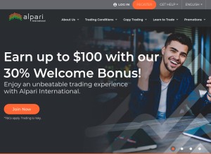 How alpari.org looks like on a tablet such as an iPad.