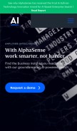 How alpha-sense.com looks like on a mobile device such as an iPhone.