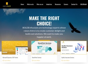 How alphabold.com looks like on a tablet such as an iPad.