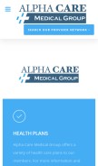 How alphacaremedicalgroup.com looks like on a mobile device such as an iPhone.
