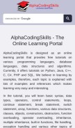 How alphacodingskills.com looks like on a mobile device such as an iPhone.